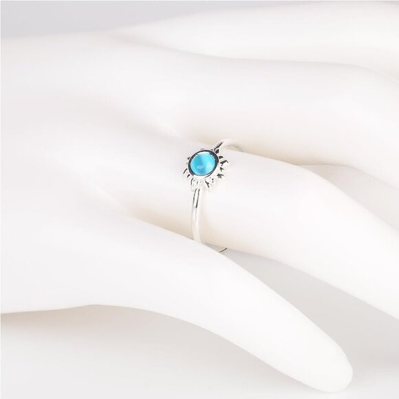 💫 Frhdjs Vintage Sterling Women Silver Adjustable 18K Plated Sun Set Punk Ring - Picture 5 of 9